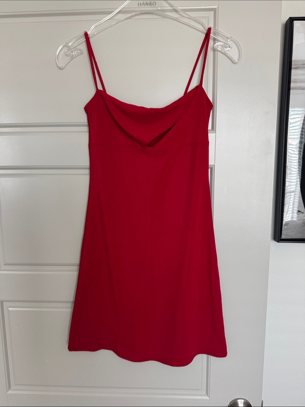Red Bodycon Mini Dress with Keyhole, S